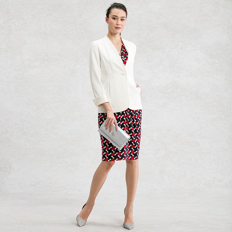 Add a white jacket for a refreshing look