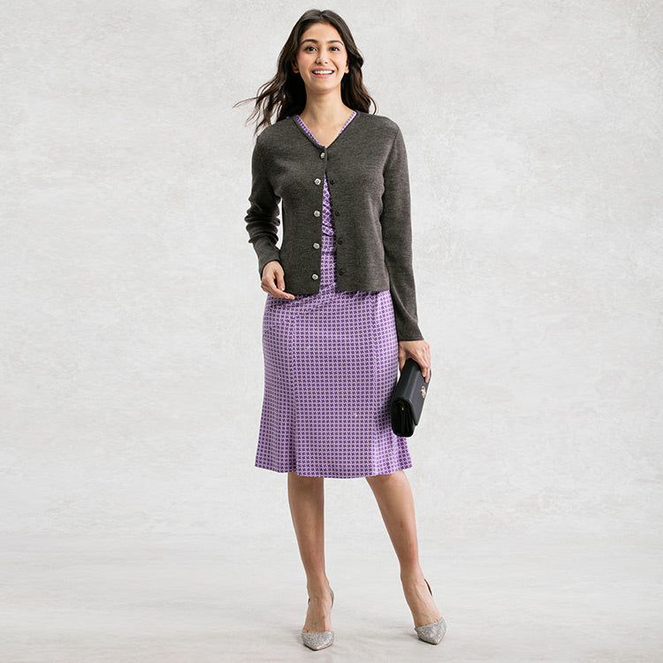 Add calm composure with a monotone cardigan