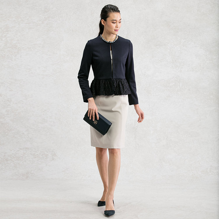 Look chic in a navy jacket