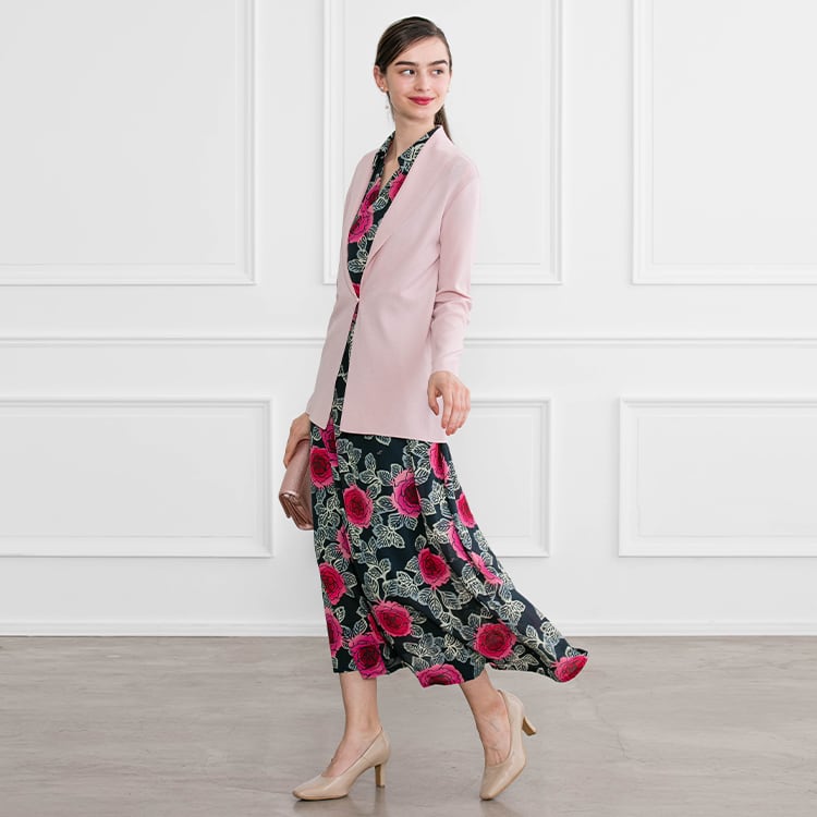 Layering adorable pink creates a cute and grown-up look