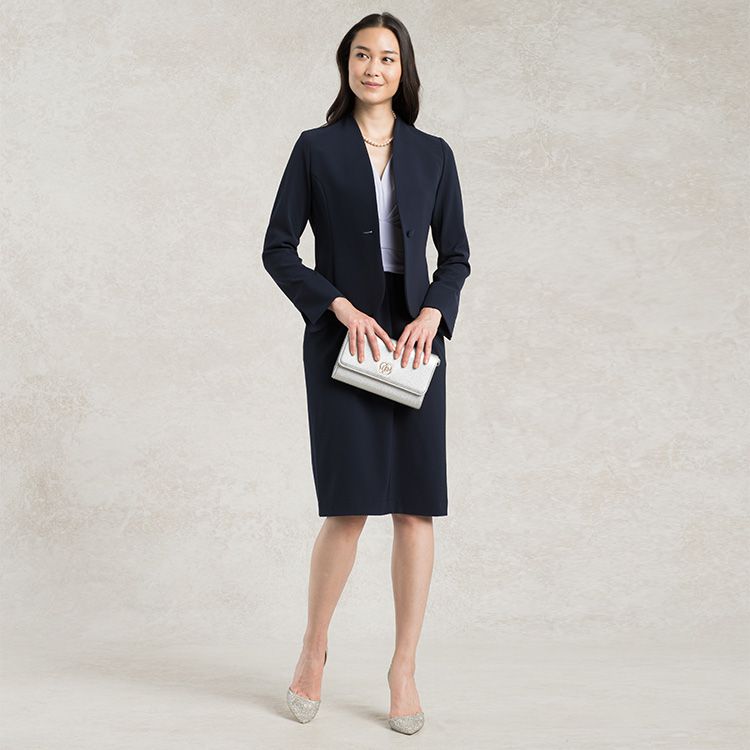 Pair with a collarless jacket for a chic look