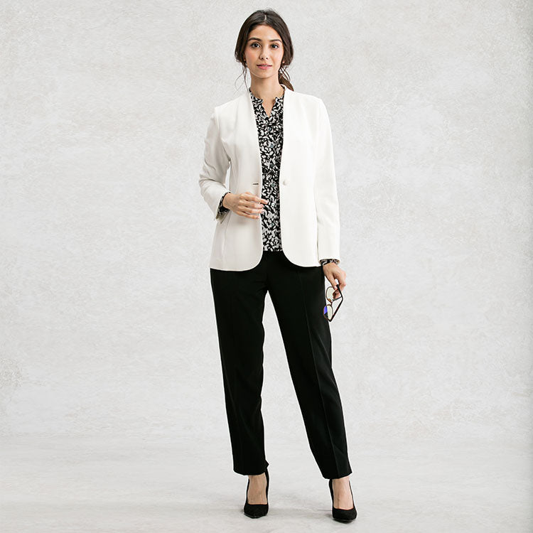 Add a white jacket for a fresh look