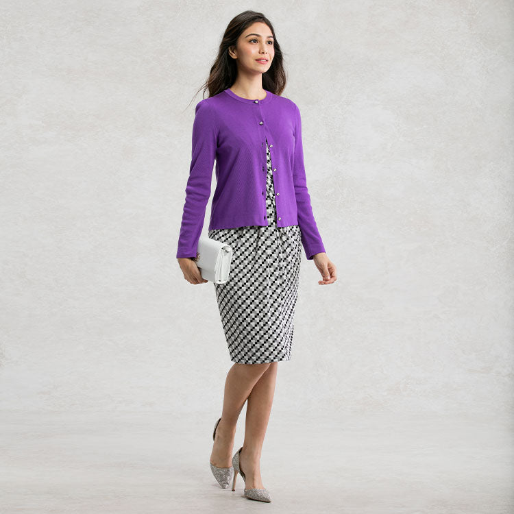 Add an accent color to a monotone dress