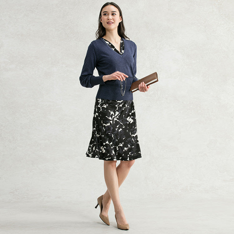 Throw on a knit top for a comfortable day in the office