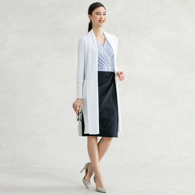 Throw on a long cardigan for a comfortable day in the office