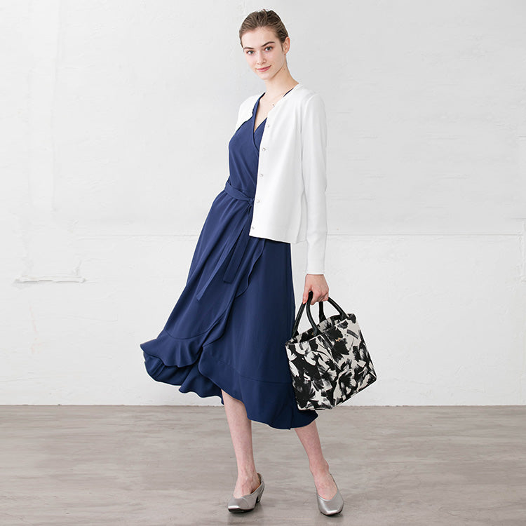 A white cardigan for a neat look