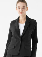 Year-round material, unlined: Smart Stretch Black Three-Pocket Tailored Jacket
