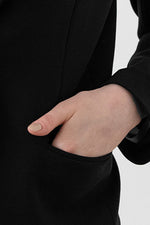 Year-round material, unlined: Smart Stretch Black Three-Pocket Tailored Jacket