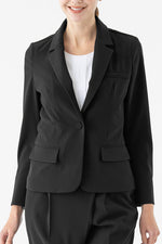 Year-round material, unlined: Smart Stretch Black Three-Pocket Tailored Jacket