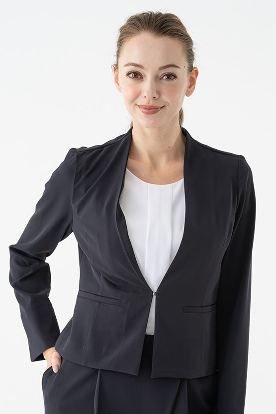 Active Cool: Cooling Navy Front Hook Collarless Jacket