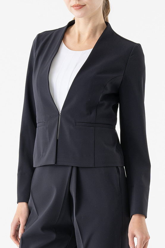 Active Cool: Cooling Navy Front Hook Collarless Jacket