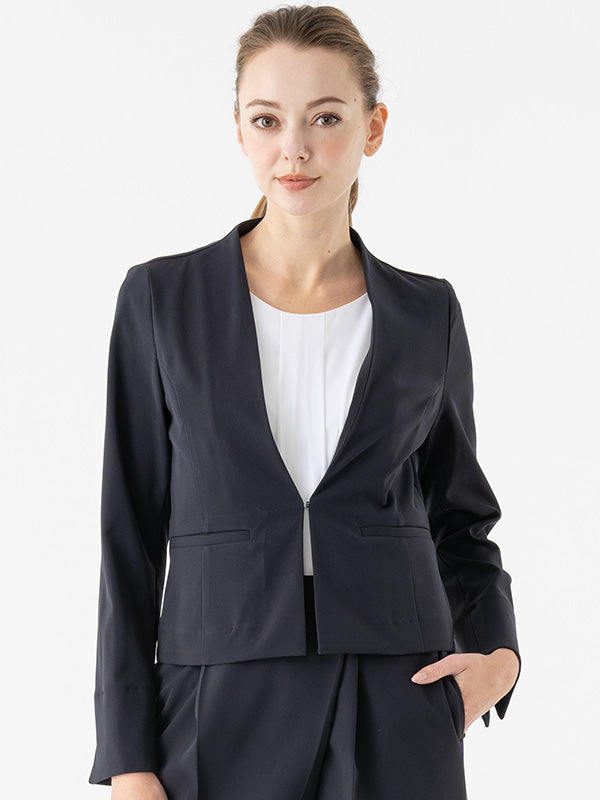 Active Cool: Cooling Navy Front Hook Collarless Jacket
