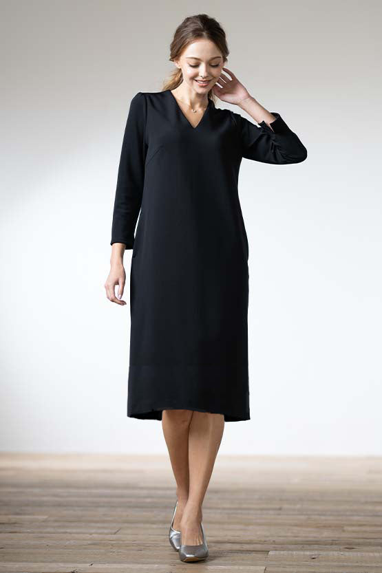 [Space Material] Black Sack Dress