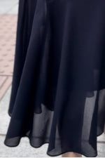 Stretch Chiffon Navy Long Mermaid Dress