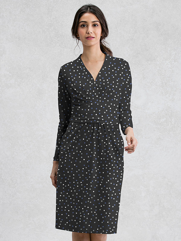 Navy Tiny Dot Shell Dress