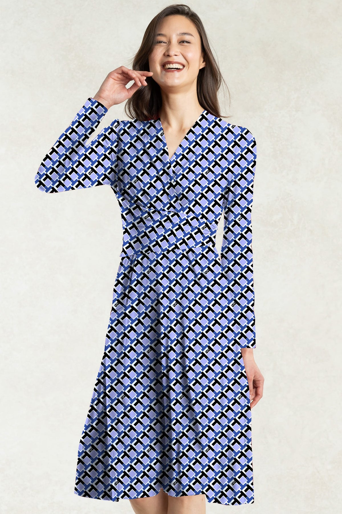 Silk-Like Purple King'S Road Cache-Coeur Dress