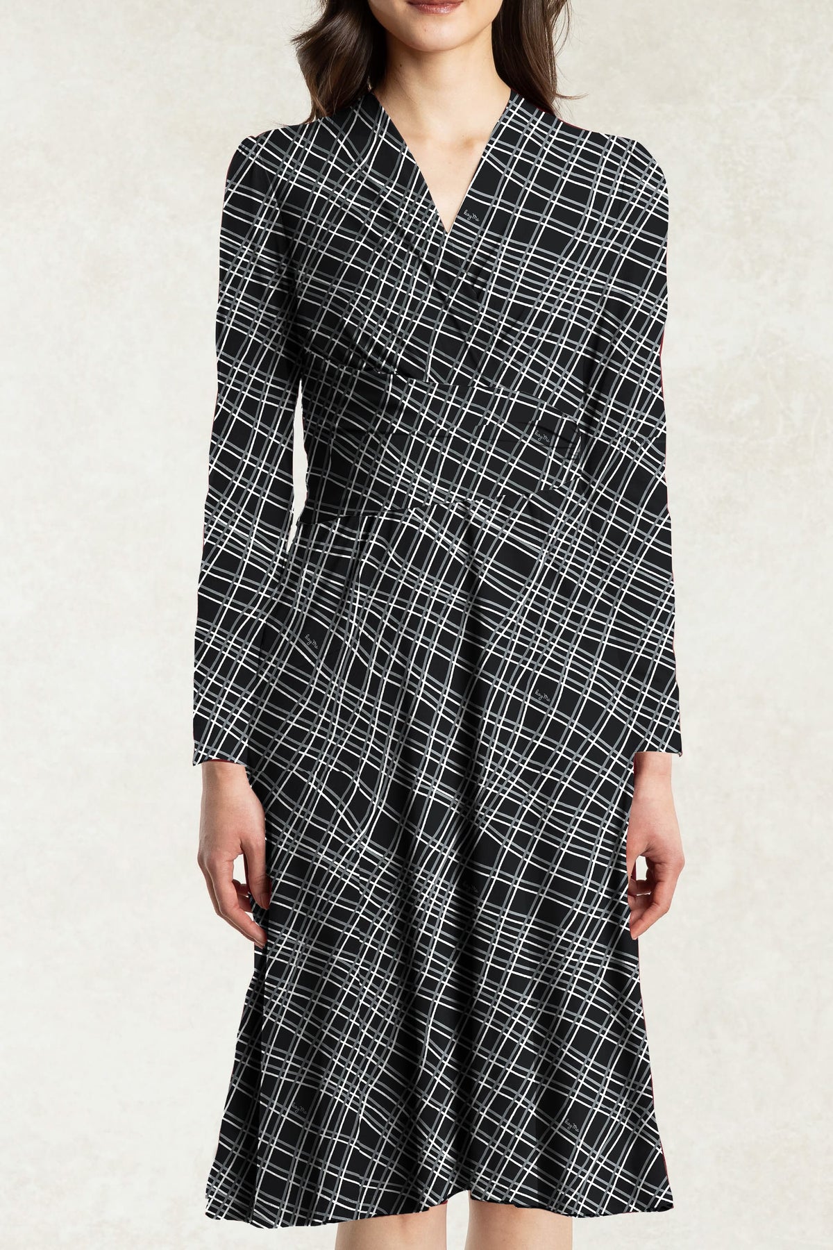 Black Check Cache-Coeur Dress