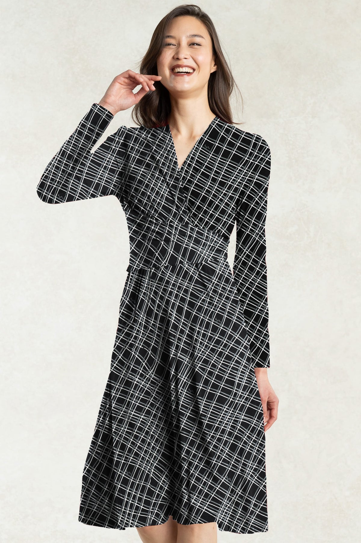 Black Check Cache-Coeur Dress