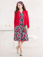 Japanese Pattern: Black Peony Marilyn Dress