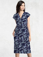 Reproduction / Long Length: Navy Lavender Twist Dress