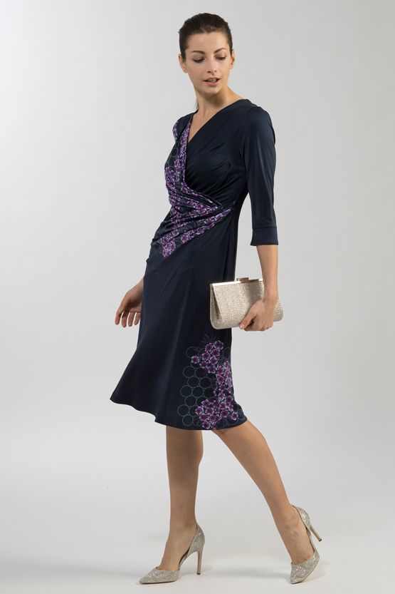 Japanese Pattern: Silk Edo Murasaki Waist-Gathered Dress