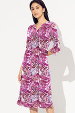 Pink Caribbean Gathered Dress