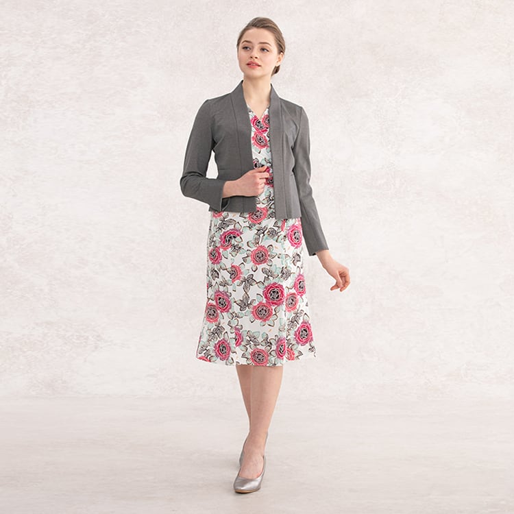 A gorgeous dress looks smart in grey