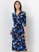 Blue Elena Gathered Dress