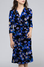 Blue Elena Gathered Dress