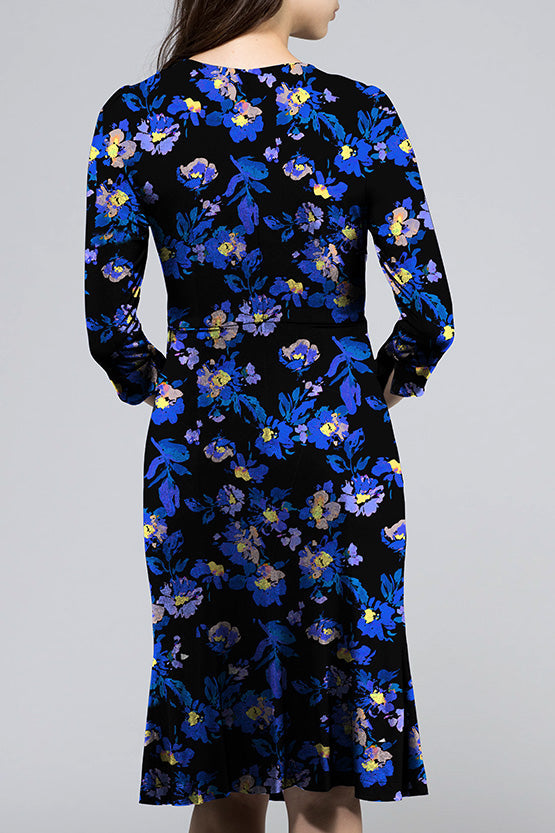 Blue Elena Gathered Dress