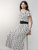 Long Length: White Giraffe X Black Long Marilyn Dress