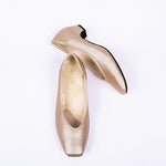 Champagne Pink Vegan Leather Fluffy Flats