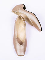 Champagne Pink Vegan Leather Fluffy Flats