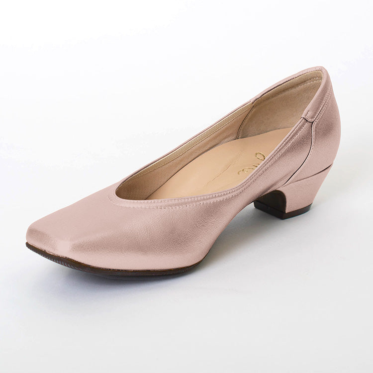 Champagne Pink Vegan Leather Fluffy Flats