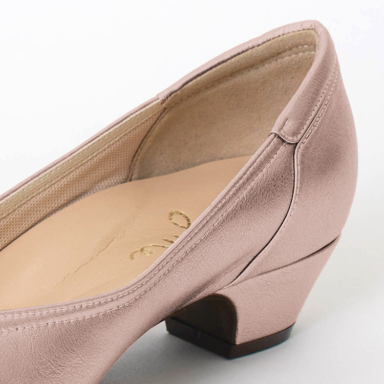 Champagne Pink Vegan Leather Fluffy Flats