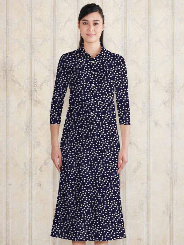 Long Length: Navy Koyuki Long Shirt Dress