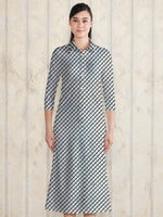 Long Length: Black Tricolor Long Shirt Dress