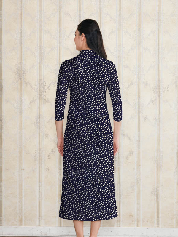Long Length: Navy Koyuki Long Shirt Dress