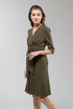 Cotton: Collarless Cache-Coeur Dress