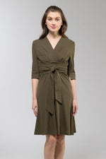 Cotton: Collarless Cache-Coeur Dress