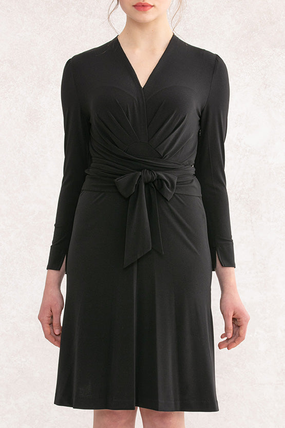 Collarless Wrap Dress
