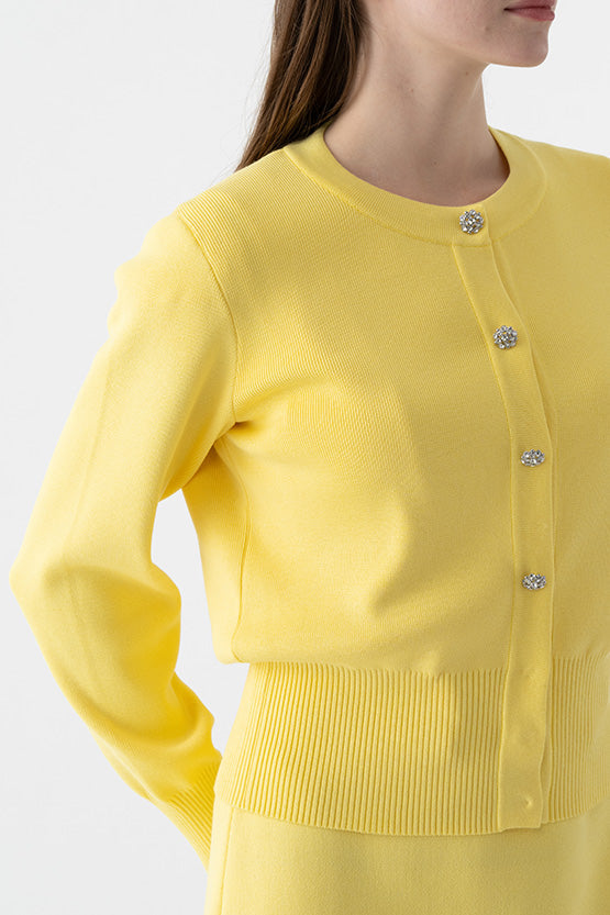 Bijou Button Kanazawa Waist Shape Cardigan