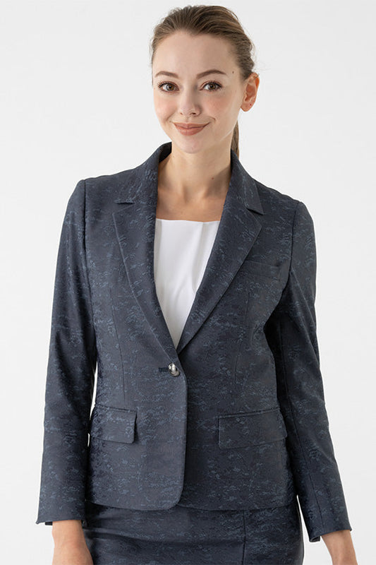 Stretch Jacquard: Ocean Jacquard Tailored Jacket