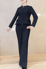 Space Material: Double Peplum Jacket