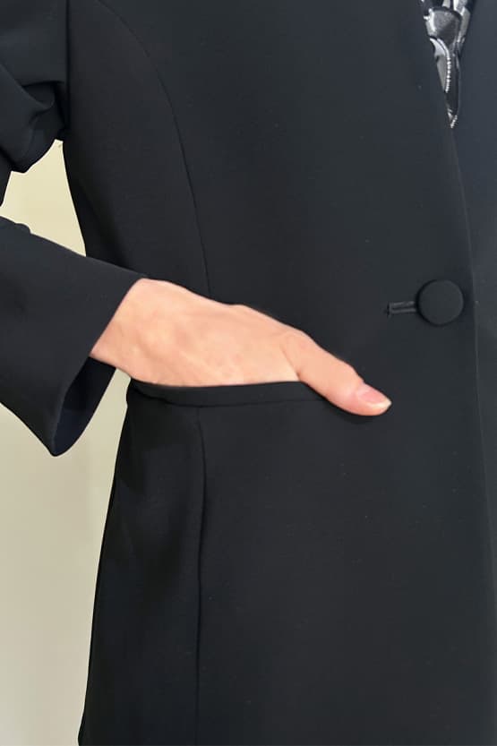 Smart Stretch Long Collarless Jacket