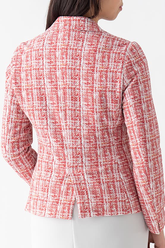Tweed Print Relaxed Sleeve Tailored Jacket