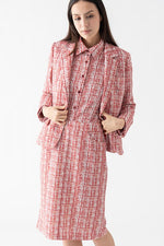 Tweed Print Relaxed Sleeve Tailored Jacket