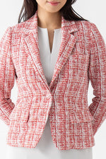 Tweed Print Relaxed Sleeve Tailored Jacket