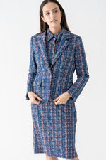 Tweed Print Relaxed Sleeve Tailored Jacket