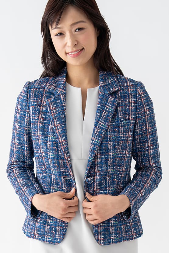 Tweed Print Relaxed Sleeve Tailored Jacket